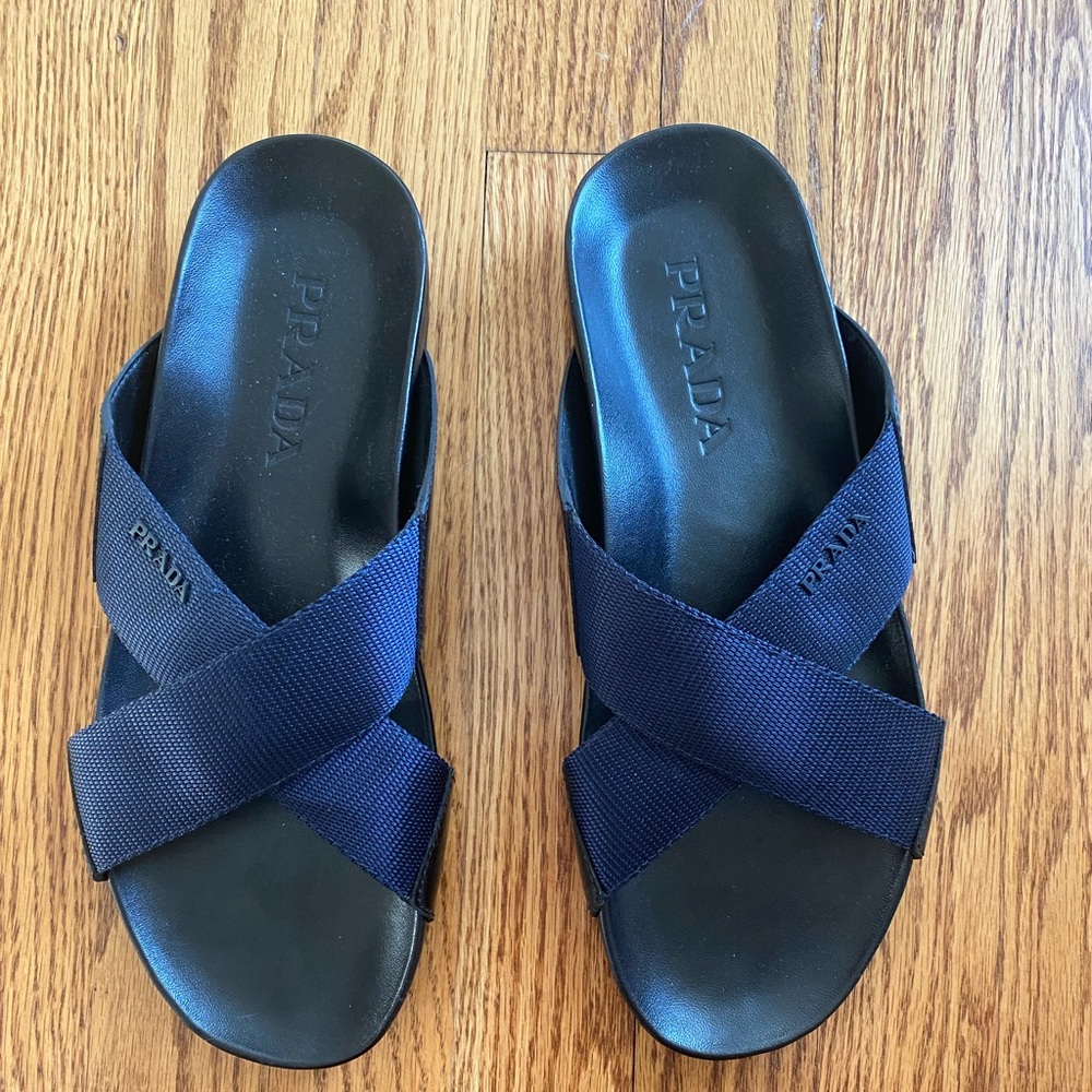 Prada leather and nylon sandals- size 6.5